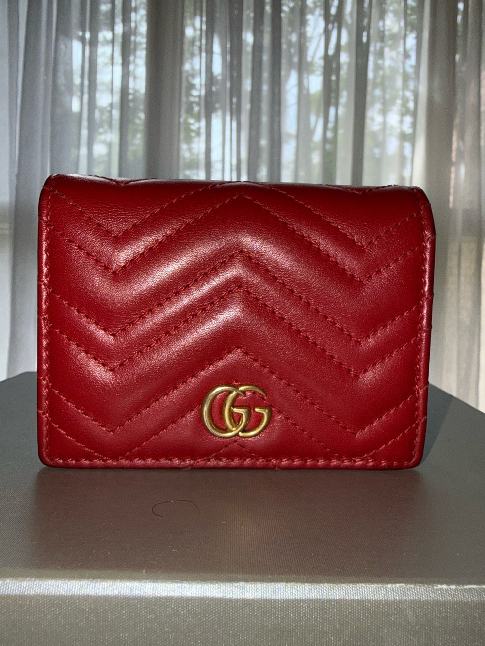 Gucci GG Marmont Small Wallet in Red Leather